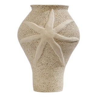L´étoile De Mer Beige Sandstone Vase by Lou Thomas For Sale