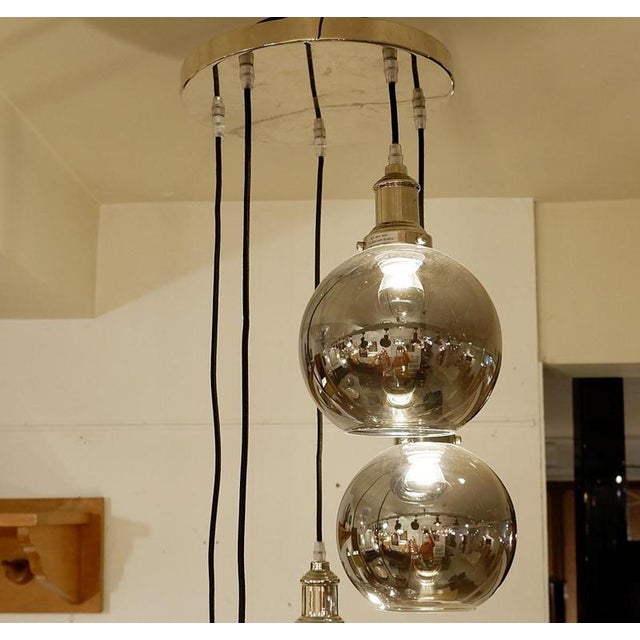 Modern Sculptural Hanging Lamp in Glass and Metal For Sale - Image 11 of 12