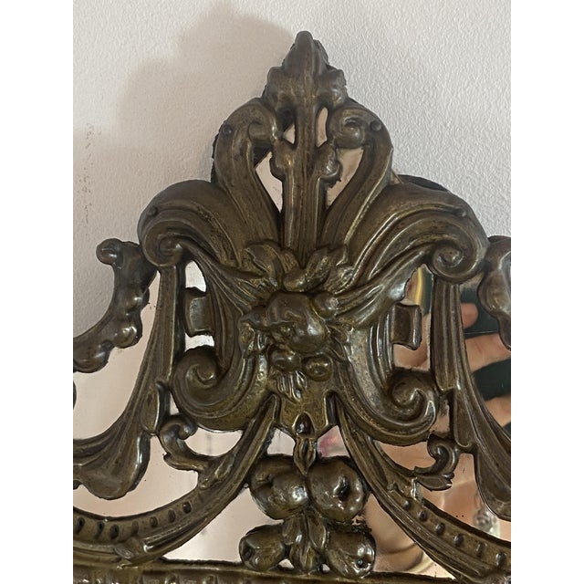 Mirror with Repoussé Brass Glazing Bars, 1890s For Sale - Image 4 of 18