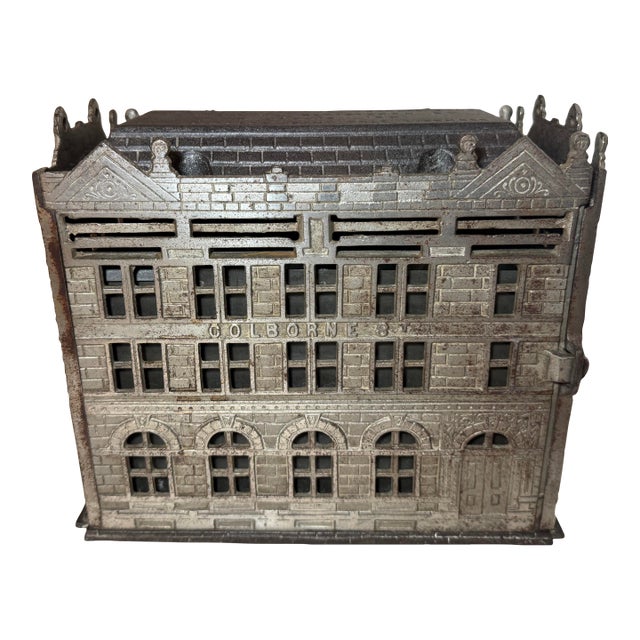 Rare Complete Big Antique Jarvis 1891 Traders Bank Toronto Cast Iron Still Bank For Sale