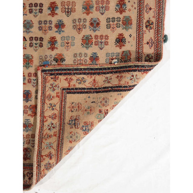 1920s Antique Hand-Knotted Persian Suzani Rug 4'0" X 5'9" For Sale - Image 5 of 5