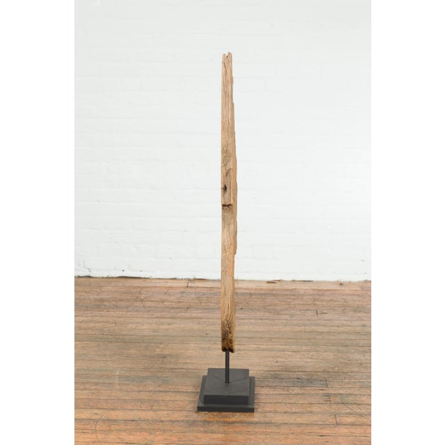 Thai Hand-Carved Wood Temple Dragon Sculpture Mounted on Metal Base For Sale - Image 12 of 13