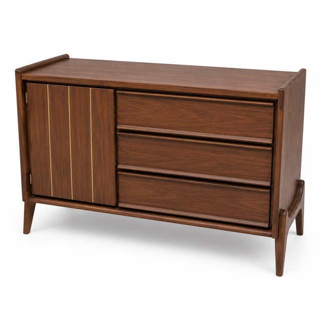 Mid Century Walnut Dresser For Sale In San Diego - Image 6 of 6