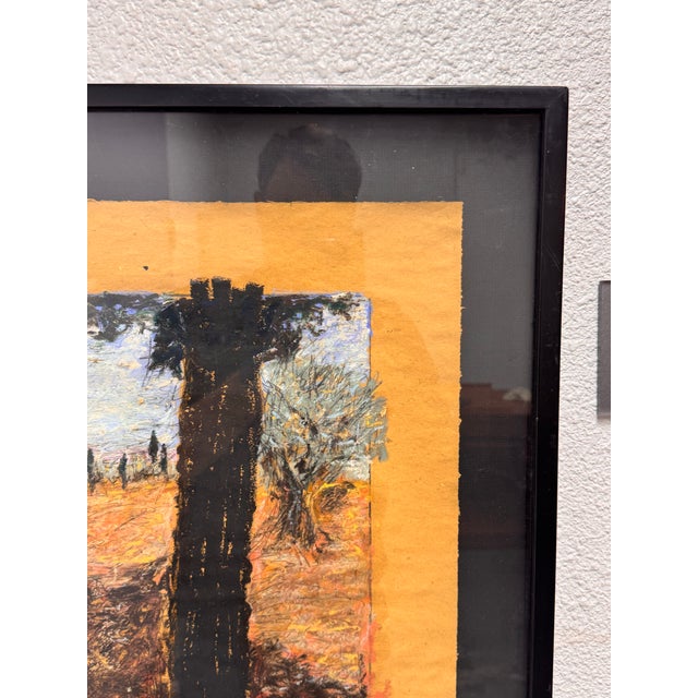 Ohlun Framed Painting, Circa 1991 For Sale - Image 11 of 12