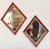A pair of elegant English mirrors from the late 19th century - each mirror featuring a diamond-shaped canted wooden frame...