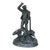 Vintage Boho Patinated Metal Man With Hounds Sculpture For Sale