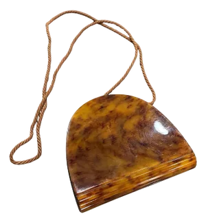 1950s Art Deco Fake Tortoiseshell Bakelite Italian Minaudière by Ipes
