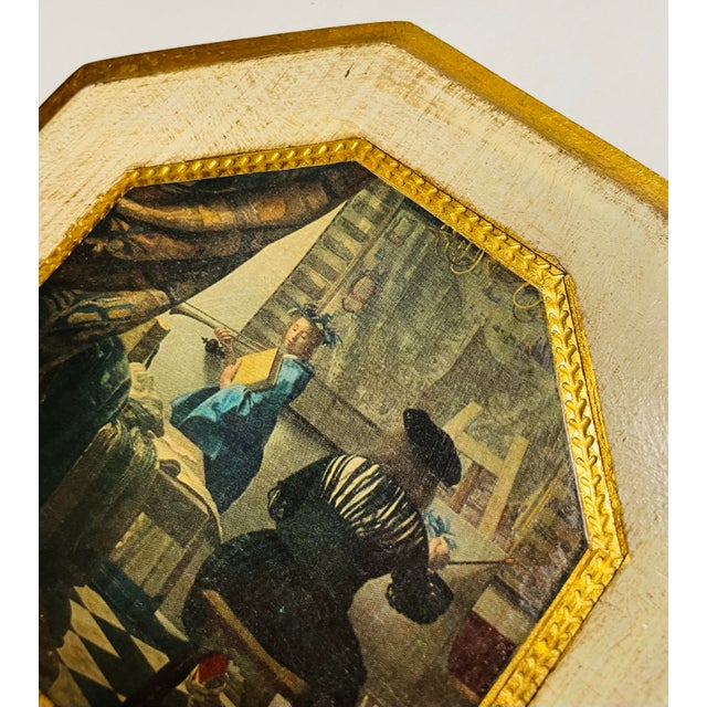 Vintage Florentine Small Wooden Plaque For Sale - Image 4 of 6