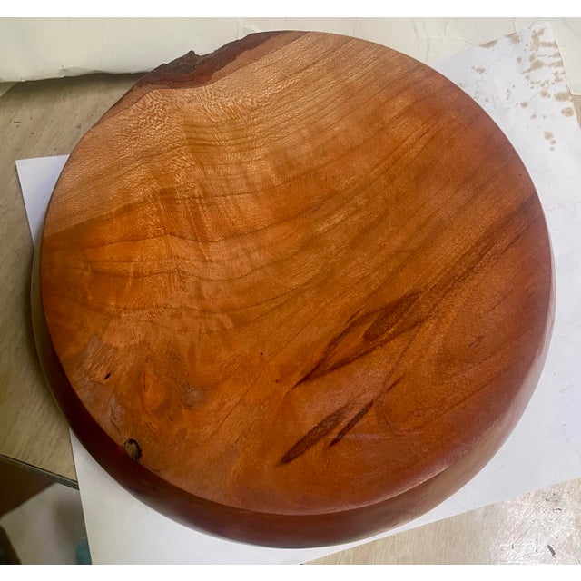Brown Mid 20th Century Hand-Carved Redwood Live Edge Burl Salad Bowl, Rustic Folk Art For Sale - Image 8 of 8