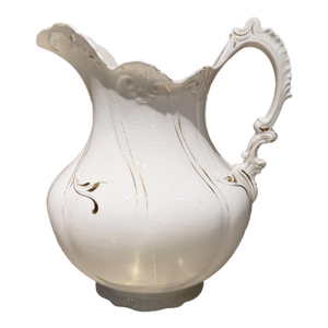 Antique White Porcelain Pitcher Francaise La Porcelain French Country