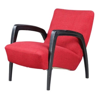 Mid-Century Modern Jan Vaněk Easy Chair in Oak and Upholstery, Cz 1930s For Sale
