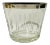 Vintage Mid-Century Modern Small Ice Bucket Barware Glass Cut Silver Rim For Sale