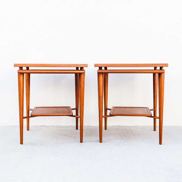 Widdicomb 1950s Mid Century Floating Top Teak Side Tables by Robsjohn-Gibbings for Widdicomb For Sale - Image 4 of 12