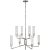 AERIN for Visual Comfort Signature Casoria Medium Two-Tier Chandelier in Polished Nickel with Clear Glass For Sale