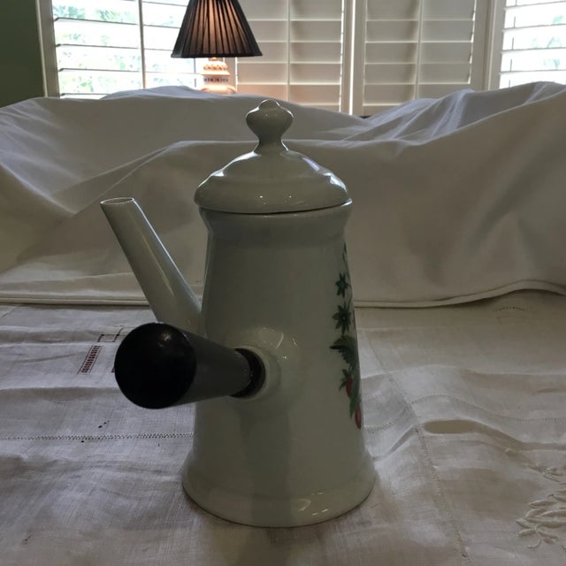 1960s Porcelaine De Paris, Decor Les Fruits Sauvages Coffee Pot With Wood Handle 1960s Vintage For Sale - Image 5 of 12