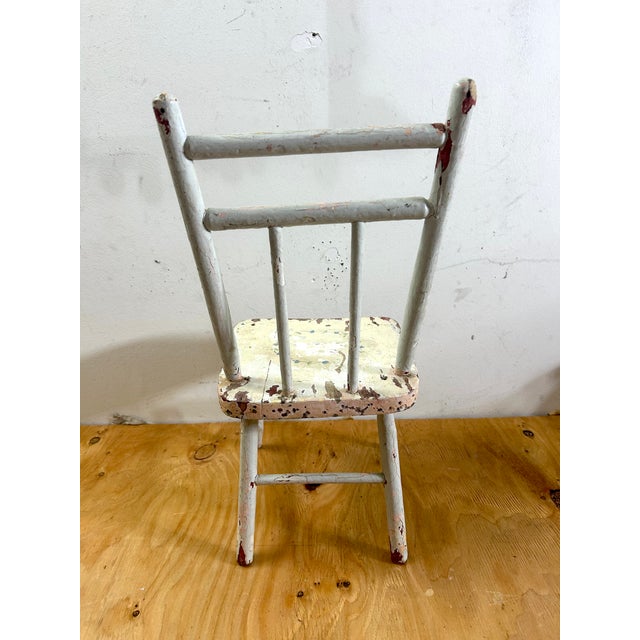 Antique 1890s Rustic Farmhouse Child’s Chair For Sale - Image 9 of 12