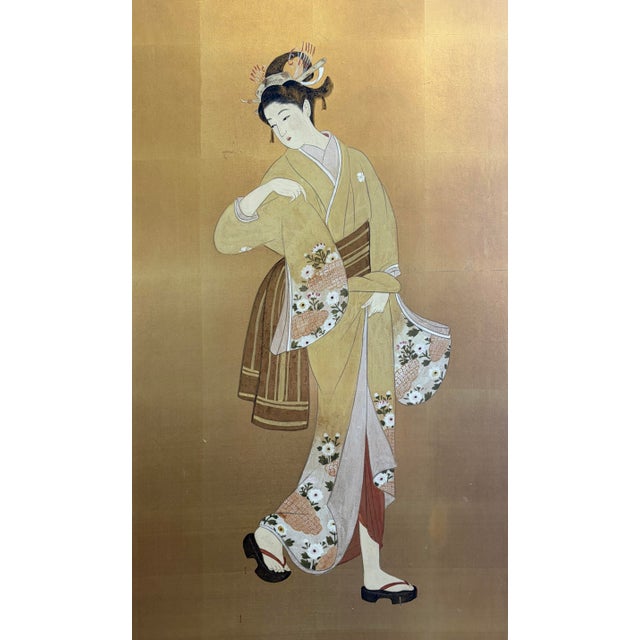 Japanese Large Japanese Screen/Panel Art For Sale - Image 3 of 5