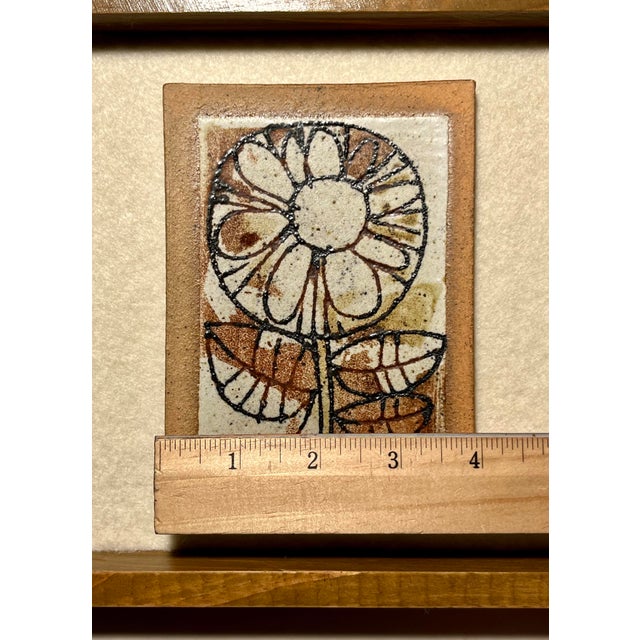 1970s Rare! Mid Century Modern 1970s David D. Cunningham Ceramic Wall Tile Framed For Sale - Image 5 of 8