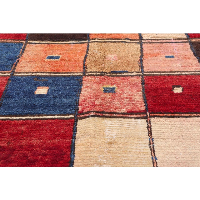 Mid 20th Century Vintage Persian Lori Checkerboard Rug - 05'01 X 07'01 For Sale - Image 5 of 9