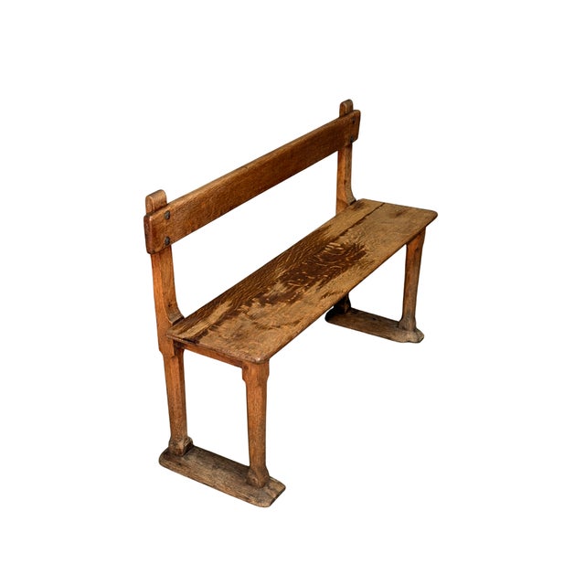 Rustic Antique Oak Bench, 1700 For Sale - Image 3 of 4