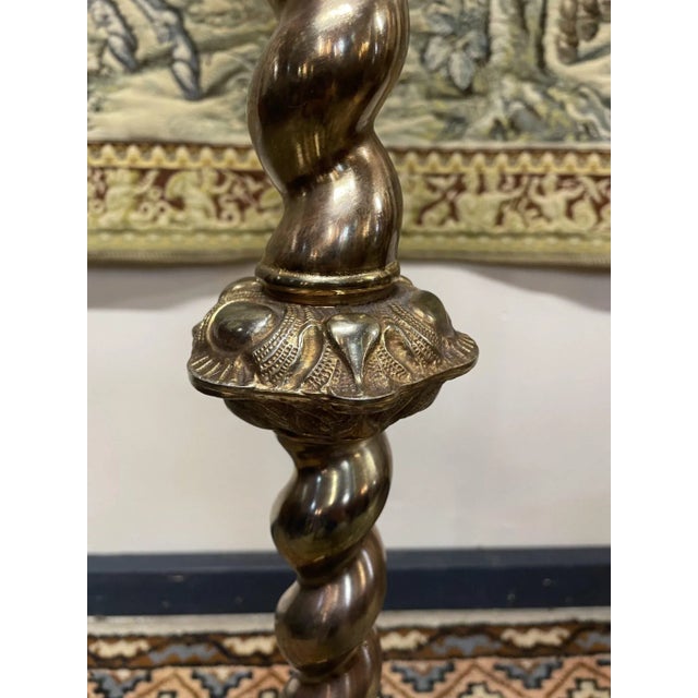 Vintage Ornate Brass Floor Lamp For Sale - Image 4 of 8