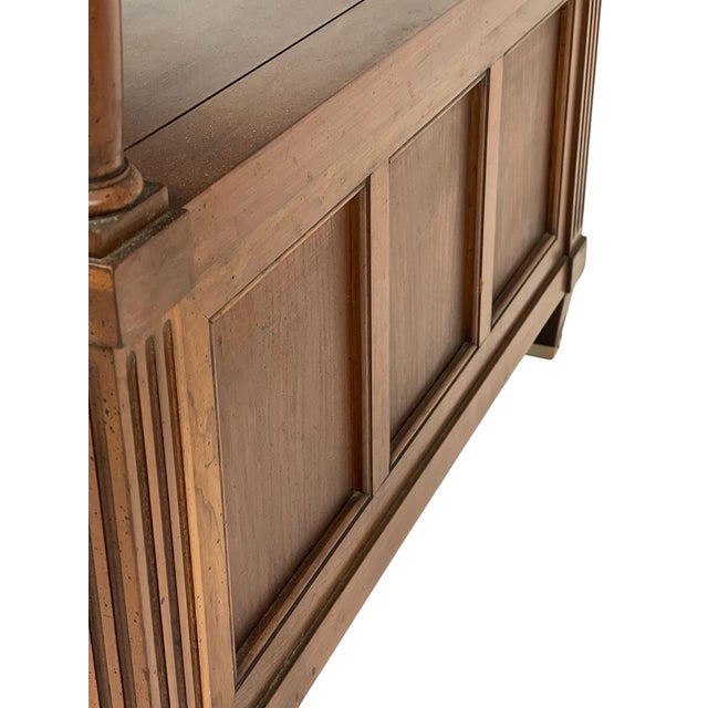 Wood Vintage Mid-Century Traditional Wood Side Table With Cabinet Storage, C. 1960 For Sale - Image 7 of 10