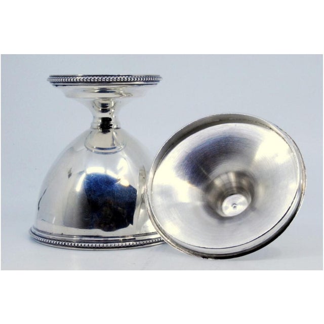 Silver Candy Box with Rim and Base Pearls and Lid Application For Sale - Image 5 of 8