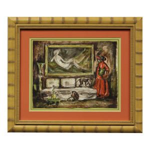 Mid 20th Century Philippe Jullian Orientalist Interior W/ Monkeys
