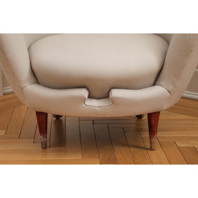 1950s 1950s Italian Federico Munari Upholstered Curved Lounge Chair For Sale - Image 5 of 10