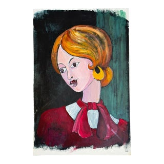 Mid 20th C. Oil Painting of a Woman by Eve Phillips 1976 For Sale