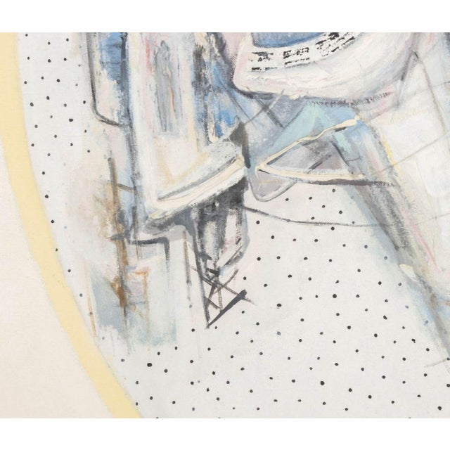 Textile Mid 20th Century Agudelo Abstract Figural Composition Oil on Canvas For Sale - Image 7 of 11