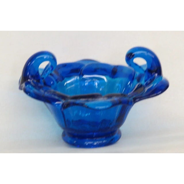 Italian Blown Glass Cobalt Blue Flower Candy Dish Bowl For Sale - Image 13 of 13