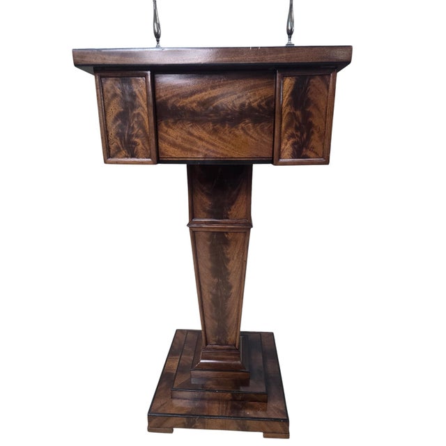 Late 19th Century Monumental Antique English Regency Revival Flame Mahogany Executive Desk For Sale - Image 11 of 12