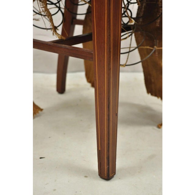 Antique Edwardian Mahogany Side Chair With Pencil and Pinwheel Inlay For Sale - Image 9 of 11