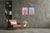 Paper 2025, Pink and Blue Trophies, Modern Still Life Vessels, Acrylic Paint and Gouache Crayon on Watercolor Paper - Set of 2 For Sale - Image 7 of 9