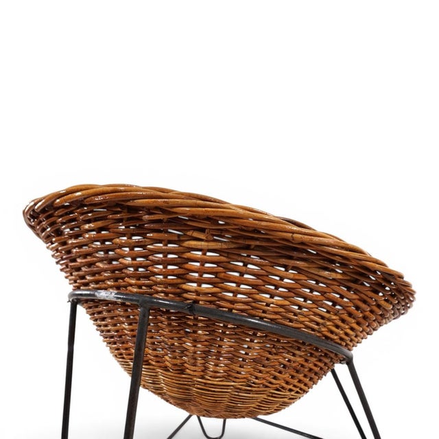 Pod Lounge Chairs in Rattan/Wicker on a Metal Frame, 1970s, Set of 2 For Sale - Image 6 of 18