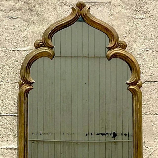 Wood Late 20th Century Vintage Temple Gilt Mirror For Sale - Image 7 of 12