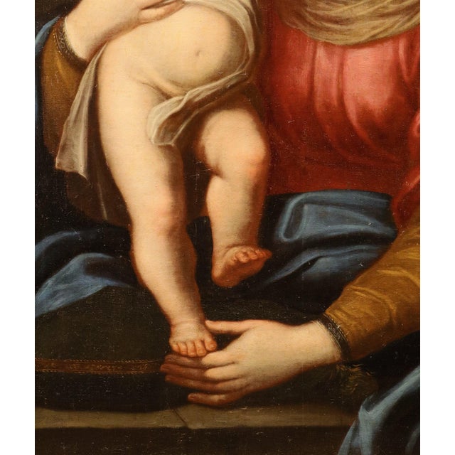 Workshop of Alessandro Allori, Madonna and Child, 1600, Oil on Canvas, Framed For Sale - Image 10 of 13