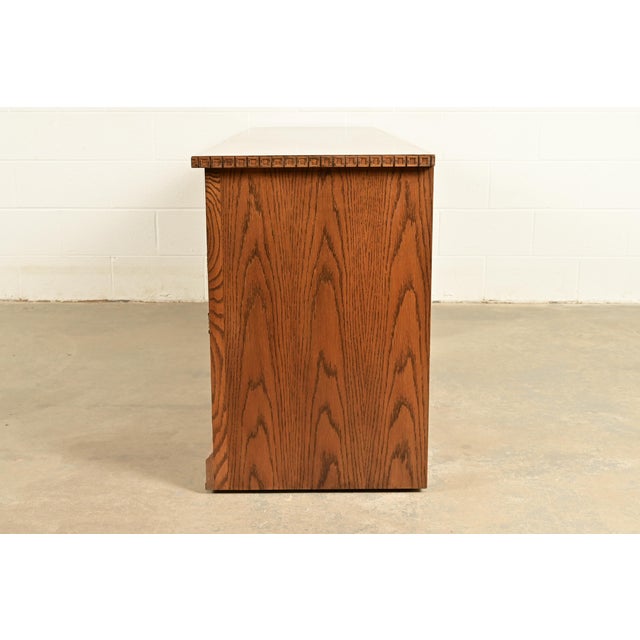 Romweber Viking Oak Executive Credenza, Circa 1960s For Sale - Image 10 of 12