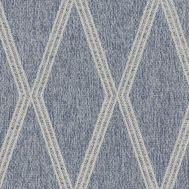 Blue Momeni Contemporary Indoor/Outdoor Hampton Inlet Rug in Blue, 6'6" x 9' For Sale - Image 8 of 9