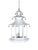 This elegant three-tiered pagoda-topped chandelier is entirely hand-painted white with Prussian blue details. Each tier is...