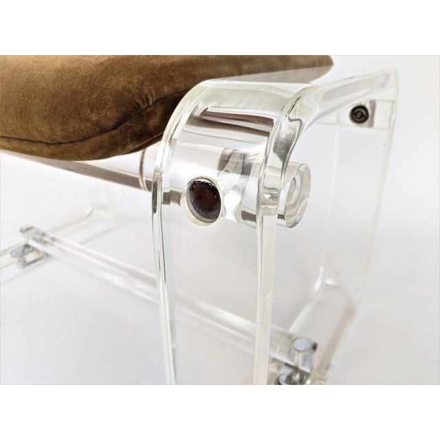 Vintage Lucite Stool Ottoman For Sale - Image 9 of 13