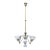 Brass Electric & Gas 7-Light Chandelier & Diamond Cut Ruffled Glass Shades C1890 For Sale