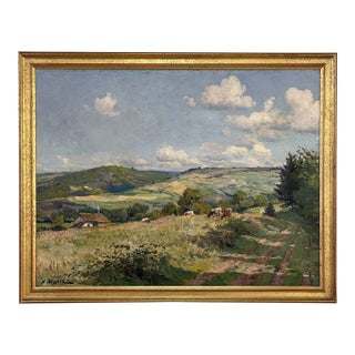 Antique Framed Oil Painting on Canvas by Xavier Wurth (1869-1933) For Sale