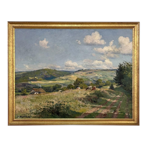 Antique Framed Oil Painting on Canvas by Xavier Wurth (1869-1933)