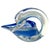 1970s Hand Blown Blue & Transparent Art Glass Swan Ring Tray For Sale - Image 4 of 7