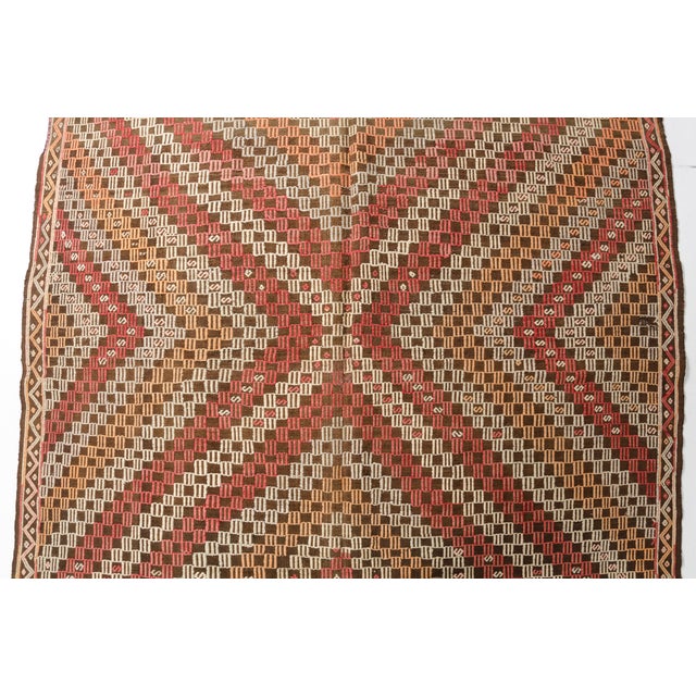Mid 20th Century Handwoven Large Concentric Diamond Tribal Rug For Sale - Image 6 of 10
