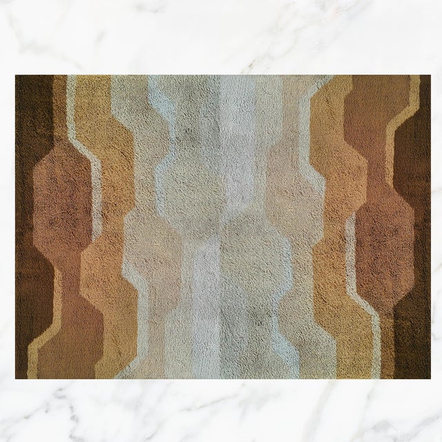 Mid-Century Modern Space Age Italian Wool Rug with Geometric Pattern, 1970s For Sale - Image 4 of 11