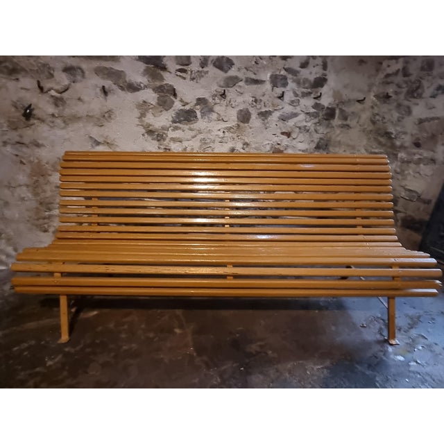 Mid-Century French Pine Garden Bench, 1960s For Sale - Image 4 of 18