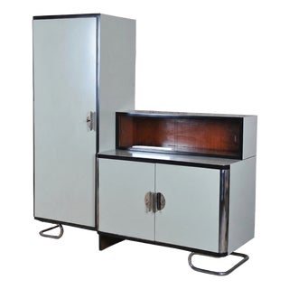 Czech Bauhaus Cabinets in Chromed Steel from Vichr a Spol, 1930s, Set of 2 For Sale